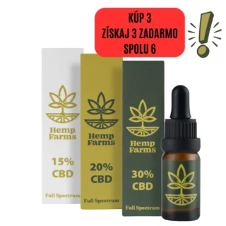 CBD Olej Hemp Farms Combo 15%+20%+30% 30ml. Full Spectrum