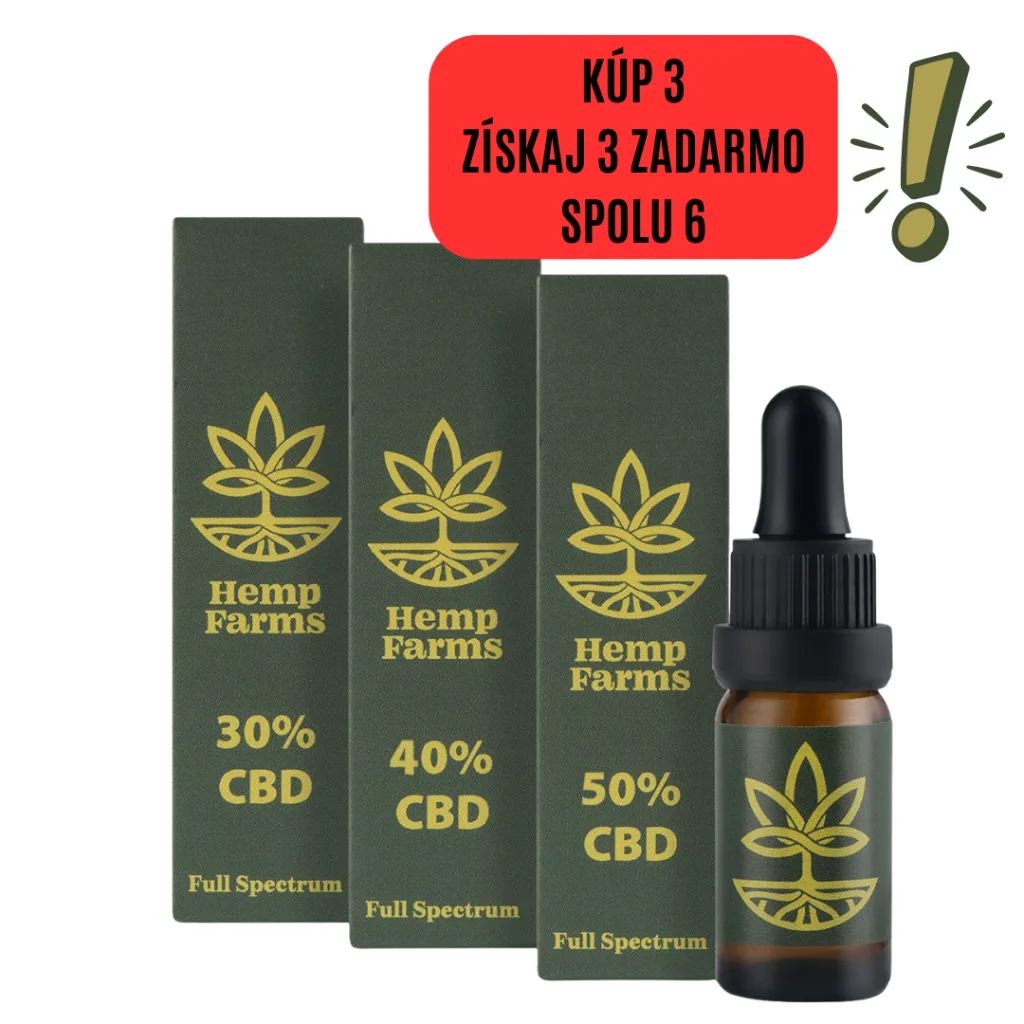 CBD Olej Hemp Farms Combo 30%+40%+50% 30ml. Full Spectrum